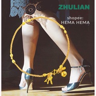Zhulian (AL5007) Leg Chain 24K Gold Saduran. Anklet 24K Gold Plated Zhulian.