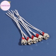 TEAY 5Pcs GU5.3 MR16 Lamp Holder G5.3 Enhanced Europe Lamp Base Round Soet 15CM Ceramic Lampholder F