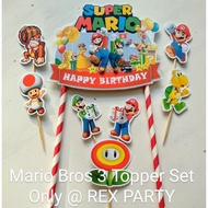 Mario Bros Cake Topper/ Mario Bros Cake Topper 3D Cake Birthday Topper