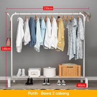 LG Stand Hanger Gawang Single 150CM Rak Baju Gantungan Baju Multigungsi Dengan 8 Kait Stand Hanger B