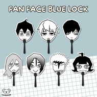 Print Face/ Fan Blue Lock anime Face Fan + Handle