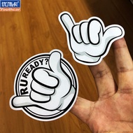 Unique 666 Gesture Car Sticker Bumper Fuel Tank Cap Scratch Block Helmet Electric Vehicle Motorcycle