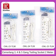 CEMERLANG 2 Meter Portable Extension Trailing Socket Trailing Plug Extension Plug