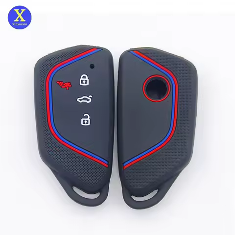 Xinyuexin Silicone Remote Key Case Fob Cover for VW Atlas Golf MK8 ID.3 ID.4 for Seat 5 Button Smart