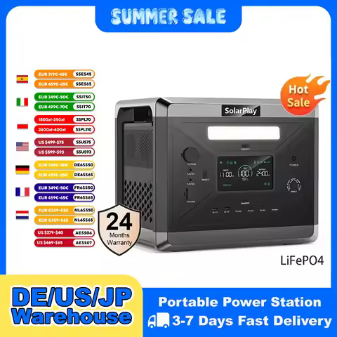 SOLARPLAY Portable Power Station Q2501 For Outdoor Camping And Home,2160WH LiFePO4 Battery With 12 o