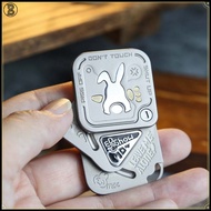 Grumpy Rabbit Three‑Layers Magnetic Side Push Slider Fidget Spinner, Metal EDC Fingertip Decompressi