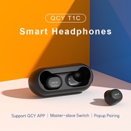 QCY T1C NEW Wireless Headphones Mini Dual Bluetooth V5.0 Earphones 3D Stereo Sound With APP Custom