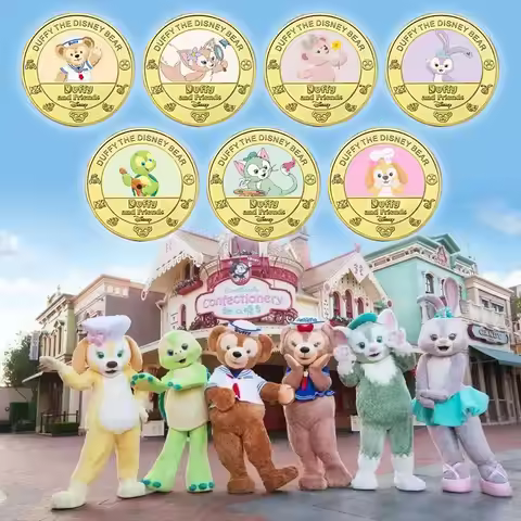 New Creative Cute StellaLou LinaBell CookieAnn Bear Duffy ShellieMay Commemorative Coin Disney Anima