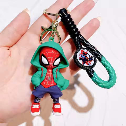 Cartoon Spider Man Silicone Keychain Marvel Superhero Bag Pendant Gift, Can be Used for Keychain Gif