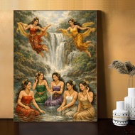 7 Angels Poster Painting Style Wall Decoration MDF Material