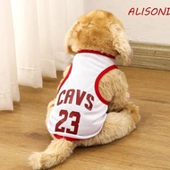 ALISOND1 Pet Basketball Wear, Breathable Polyester Dog Thin Sports Vest, Dog Football Jersey Puppy T-Shirt Soft Cat Basketball Vest Dog Sport Jersey Outdoor