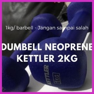 (SPORTS) KETTLER NEOPRENE DUMBELL 1KG (2KG/PAIR) ORIGINAL DUMBELL 1KG SAFE PACKING