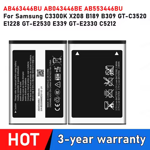 AB463446BU AB043446BE AB553446BU Battery For Samsung C3300K X208 B189 B309 GT-C3520 E1228 GT-E2530 E