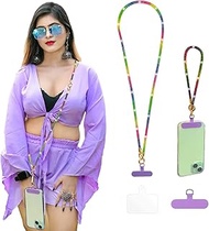 3 in 1 Convertible Crystal Lanyard with Crossbody, Neck and Wrist Options, Bling Phone Strap with Te