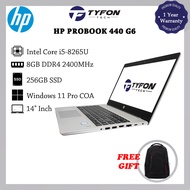 HP ProBook 440 G6 i5-8265U 8GB DDR4 RAM 256GB SSD Win 11 Pro Laptop (Refurbished)