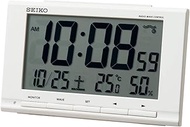 Seiko Clock SQ789W Table Clock, White, Body Size: 3.6 x 5.8 x 1.9 inches (9.1 x 14.8 x 4.7 cm), Alar