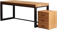 Computer Desk Home office solid wood desk computer desk, Game table study desk with 3 layers solid wood drawer cabinets, Modern office furniture (Size : 180x80x75cm)