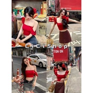 Cici(H9363)เสื้อแขนกุดแต่งระบาย สีสันสดใส ต้อนรับSummer มากแม่