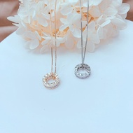 [READY STOCK] Korean Design Twelve Horoscope Zirconia Roman Drum Necklace (Silver/Gold)