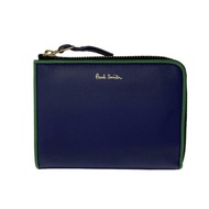 Paul Smith green SMITH'S Coin Wallet Purse blue leather Direct from Japan Secondhand