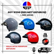 SGV WING HELMET 3 BUTTON ( Topi Keledar SGV Helmet steng separuh Sirim Size L )