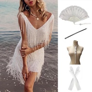 Retro 1920s Inspired Sequin Fringe Dress