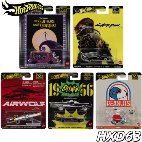 New Hot Wheels Pop Culture M-HXD63 Cyberpunk 2077 The Nightmare Before Christmas Airwolf Batmobile T
