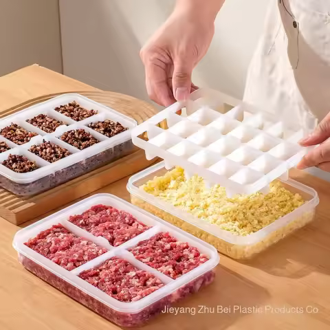 Detachable Compartmentalized Food Storage Container For Refrigerators, Perfect For Portioning Frozen