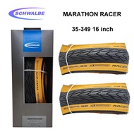 Schwalbe Marathon Racer Bike Tyres Tire Tan Tyre 35-349 16 inch 16x1 1 / 3 Ultra Light Yellow Tire For Brompton Pikes United Trifold Folding Bicycle