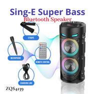 [ZQS4239] Wireless Portable Bluetooth Speaker With Led Light With Mic[4 inch x 2 speaker]