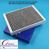 A/C Cabin Air Filter Set For Volvo C30 S60 S80 V60 V70 XC60 XC70 XC90 31366124 31390880 31449209 กรองแอร์