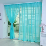Solid Color Sheer Voile Curtain Window Sheer Curtain Semi Transparent Voile Rod Pocket Curtain Durable Elegant Clear Longsish819