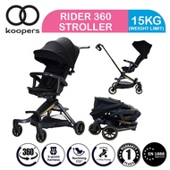 Koopers Magic Rider 360 Baby Stroller Black-Gold 2-Way Facing 1 Year Warranty (KT-113-BG)