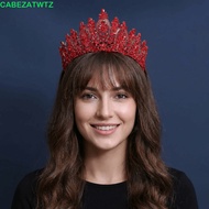 CABEZATWTZ Baroque Crystal Wedding Crown, Large Size Multi Color Bridal Tiara, Headwear Luxury Exqui