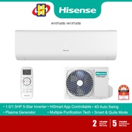 Hisense Air Conditioner (1.0HP/1.5HP) R32 Non-Inverter 4D Air Flow Fast Cooling Aircond AN10DKG1 / AN13DKG