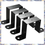 (ICTE) 4pcs Strap Post Ties Black Deck Fence for Post U BracketCan Be Fence Post Brackets for Metal 