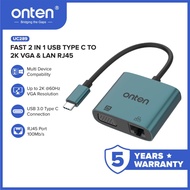 ONTEN CONVERTER TYPE C TO 2 IN 1 VGA+LAN RJ45 2K OTN-UC289 - 00785