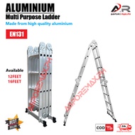 Aluminium Multi Purpose Ladder Foldable Ladder 4x3,4x4 Scaffold Ladder Heavy Duty Step 12 &amp; 16 FEET