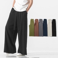 2023 Summer New Chinese Style Men's Casual Linen Pants Fashion Large Men's Cotton Linen Wide Leg Pants Fashion Men