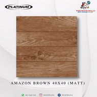 Keramik Lantai Platinum 40x40 Amazon Brown Matt Satin Kasar