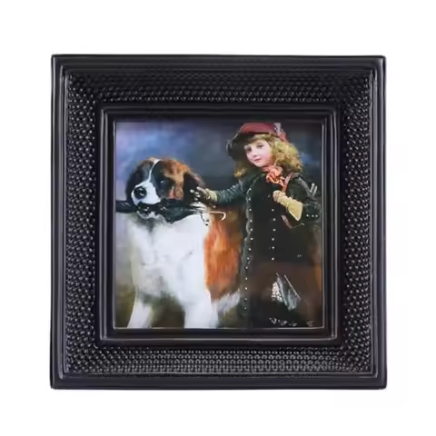 Vintage Picture Frames 3x3 Mini Square Antique Pictures Frames with Beaded Border Ornate Picture Fra