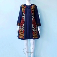 Shanaya Batik Tunik Tenun Kombinasi Toyobo Tenun dress Kerja atasan Wanita Resmi Kondangan Elegan