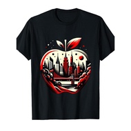 New York Big Apple NYC Red Apple & Skyline T-Shirt Unisex Casual