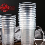 50/disposable Cup Plastic Cup Household Transparent Disposable Cup Aviation Tea U2q3