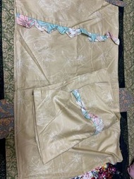 美國棉材質絕版品出售台灣製/奧斯汀床罩拆售用不到美式薄信封枕頭套一組兩個！荷葉造型浪漫粉綠色