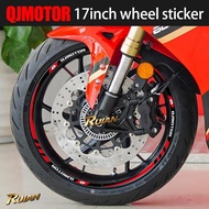 17inch QJMOTOR Motorcycle Wheel Rim Stickers - Reflective Vinyl Decals Fits SRK250RD / SRK450RR Tire