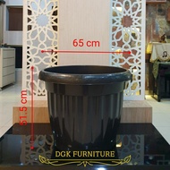 Pot Bunga Bulat Besar Jumbo Plastik Hitam Murah Diameter 65 cm