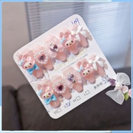 Nailbox, Nailbox design, long fake nails with cute cartoon Melody charms, set of 10 nails size XS, S