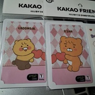 包郵 一套2張 韓國八達通 0餘額 kakao friends ryan & choonsik tmoney card T-money 韓國交通卡 t money + sticker 送貼紙