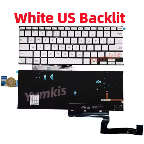 Russian/US Laptop Backlit Keyboard for ASUS Zenbook UX5406 UM5606 UM5606W UX5406SA UM5606WA With AI